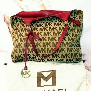Michael Kors Monogram w/ Maroon Leather